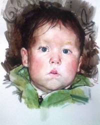 Детский портрет акварелью. . © Точин Алексей.