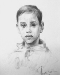 Портрет мальчика с натуры. Сухая кисть. . © Точин Алексей.
