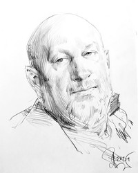Портрет мужчины. бумага, графитный (простой) карандаш. © Алексей Точин Портреты карандашом.