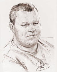 Мужской портрет с натуры. бумага, сепия (в карандаше). © Алексей Точин Портреты карандашом.