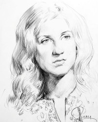 Портрет девушки. бумага, графитный (простой) карандаш. © Алексей Точин Портреты карандашом.
