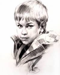 Портрет мальчика с натуры. бумага, сепия (в карандаше). © Алексей Точин Портреты карандашом.