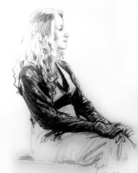 Набросок фигуры девушки с натуры. бумага, графитный (простой) карандаш. © Алексей Точин Портреты карандашом.