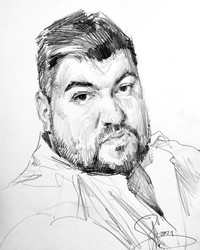Мужской портрет. бумага, графитный (простой) карандаш. © Алексей Точин Портреты карандашом.