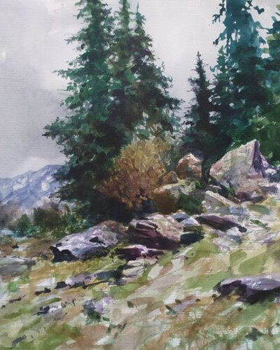 Этюд акварелью. . © Точин Алексей.