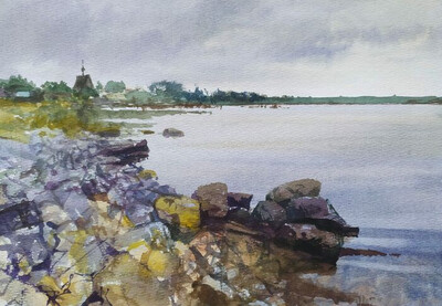 Затишье. бумага, акварель. © Алексей Точин Акварель.