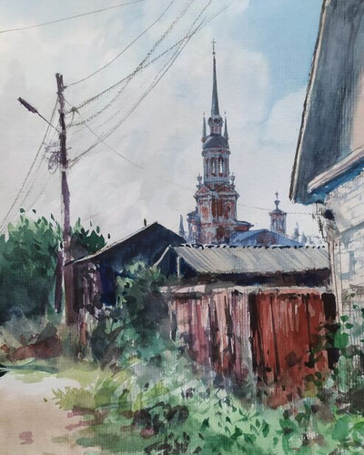 Этюд акварелью. . © Точин Алексей.