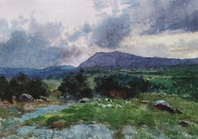 Облака. Северный этюд. бумага, акварель. © Алексей Точин Акварель.