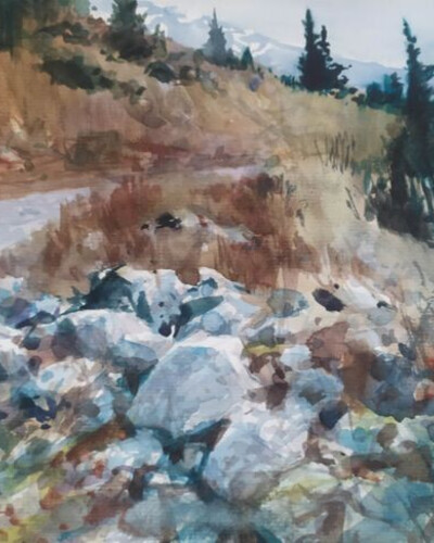 Этюд с горной дорогой. . © Точин Алексей.