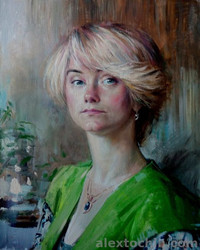 Женский портрет. Анжелика. холст, масло. © Алексей Точин Портреты маслом на холсте.